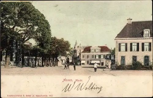 Ak Assen Drenthe Niederlande, Markt