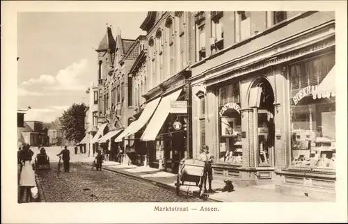 Ak Assen Drenthe Niederlande, Marktstraat