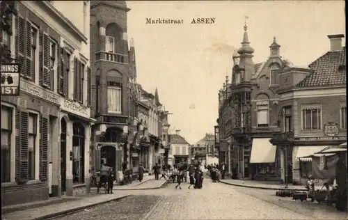 Ak Assen Drenthe Niederlande, Marktstraat