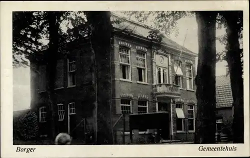Ak Borger Drenthe Niederlande, Gemeentehuis