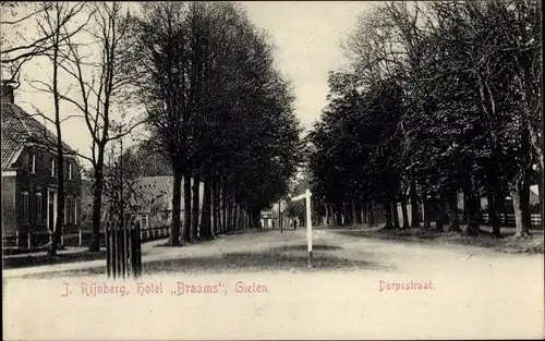 Ak Gieten Drenthe Niederlande, Hotel Braams, Dorpsstraat