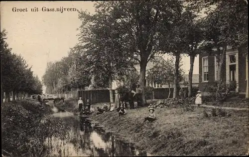 Ak Nijeveen Drenthe Niederlande, Partie am Kanal