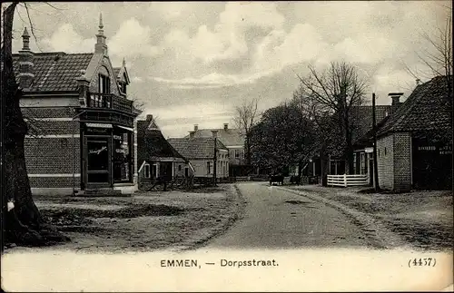 Ak Emmen Drenthe Niederlande, Dorpsstraat