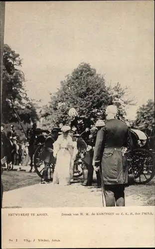 Ak Assen Drenthe Niederlande, Eeuwfeest, Bezoek van H. M. de Koningin en Z. K. H. den Prins