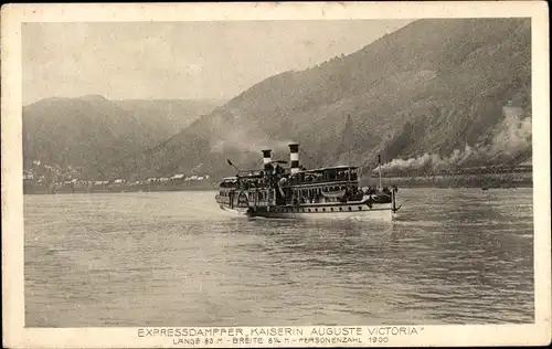 Ak Expressdampfer Kaiserin Auguste Victoria, Rheindampfer