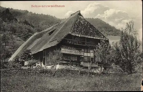 Ak Landschaft mit Schwarzwaldhaus
