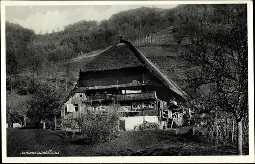 Ak Blick auf ein Schwarzwaldhaus