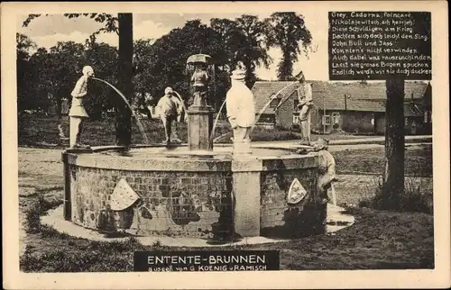 Ak Entente Brunnen von G. Koenig und Ramisch, Patriotik Kaiserreich