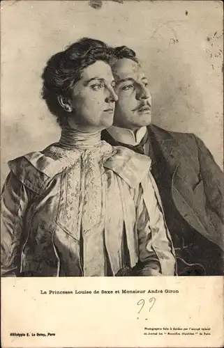 Ak La Princesse Louise de Saxe et Monsieur Andre Giron, Prinzessin Luise von Österreich Toskana