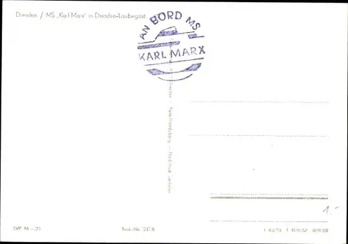 Ak Dresden Laubegast Elbe, MS Karl Marx am Anleger