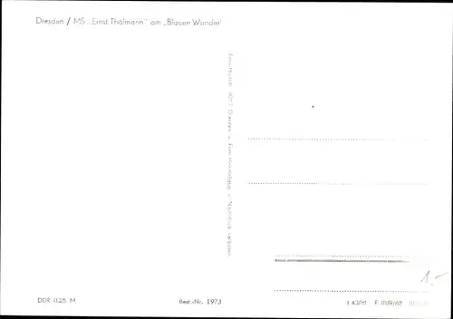 Ak Dresden Nordost Loschwitz, MS Ernst Thälmann, Salondampfer am Blauen Wunder