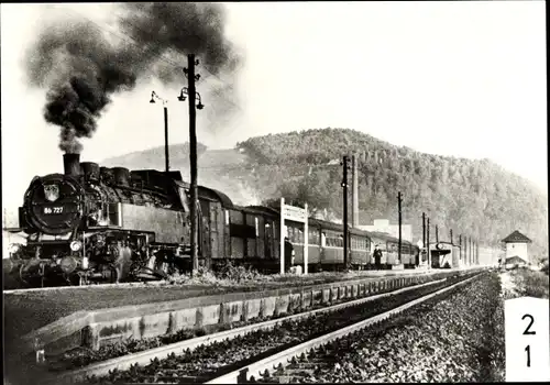 Ak Neuwelt Schwarzenberg im Erzgebirge, P 1940 Werdau - Annaberg Buchholz mit Lok 86 727