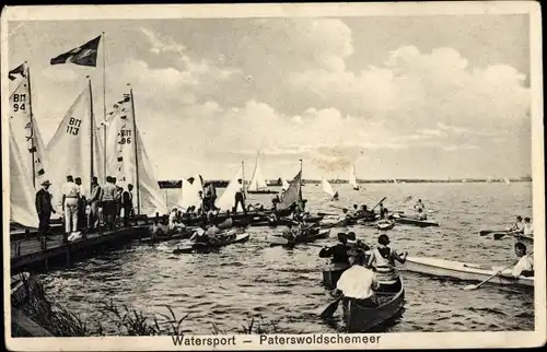 Ak Paterswolde Drenthe Niederlande, Paterswoldschemeer, Watersport