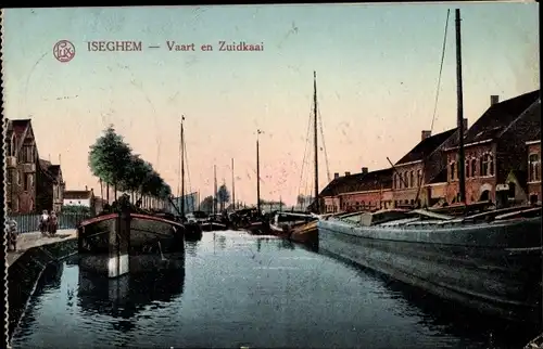 Ak Izegem Iseghem Westflandern, Vaart en Zuidkaai