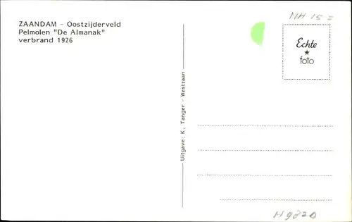 Ak Zaandam Zaanstad Nordholland, Pelmolen De Almanak