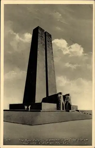 Ak Suez Ägypten, War Memorial on Gebel Mariam