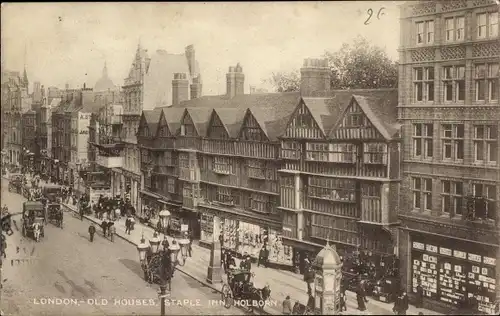 Ak Holborn Camden London England, Old Houses, Staple Inn