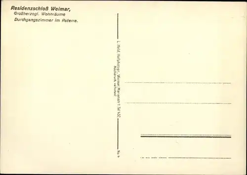 Ak Weimar in Thüringen, Residenzschloss, Großherzogl. Wohnräume, Durchgangszimmer im Parterre
