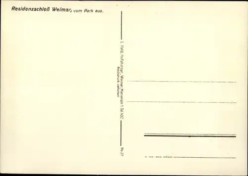 Ak Weimar in Thüringen, Residenzschloss, Blick vom Park aus