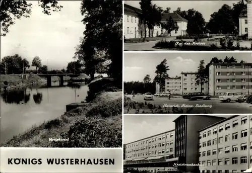 Ak Königs Wusterhausen in Brandenburg, Nottakanal, Rat des Kreises, Heinrich-Heine-Siedlung