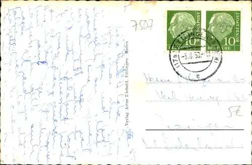 Ak Ettlingen in Baden, Herz Jesu Kirche, Rathaus, St. Martinskirche