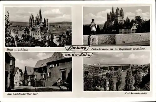 Ak Limburg an der Lahn, Dom, Schloss, Lahnbrücke, Am Walderdorffer Hof, Autobahnbrücke