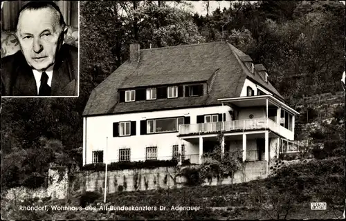 Ak Rhöndorf Bad Honnef am Rhein, Wohnhaus des Alt-Bundeskanzlers Dr. Adenauer