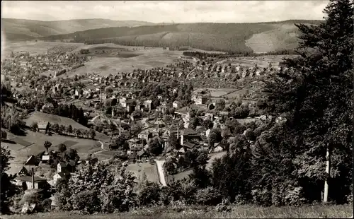 Ak Sachsenberg Georgenthal Klingenthal im Vogtland, Ortspanorama mit Brunndöbra