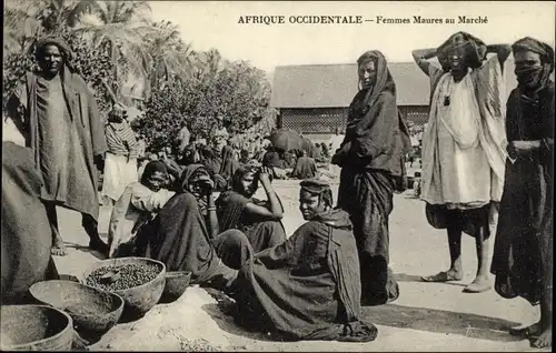 Ak Sénégal, Afrique Occidentale Française, Femmes Maures au Marche