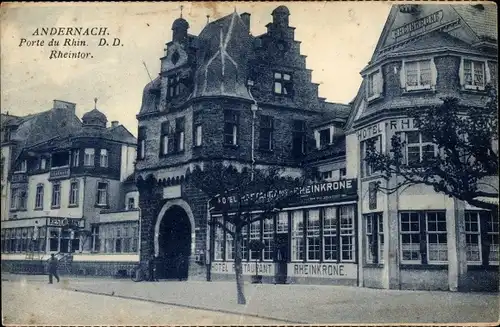 Ak Andernach am Rhein, Rheintor, Restaurant Rheinkrone
