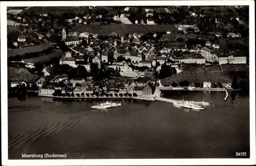 Ak Meersburg am Bodensee, Luftaufnahme