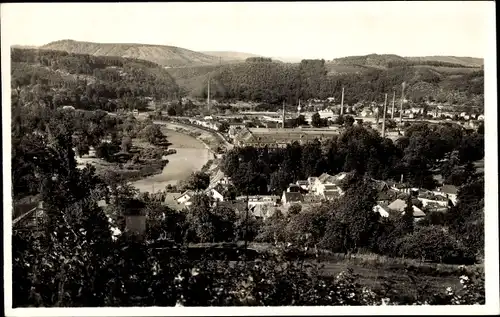 Ak Mettlach im Saarland, Panorama mit Saarpartie