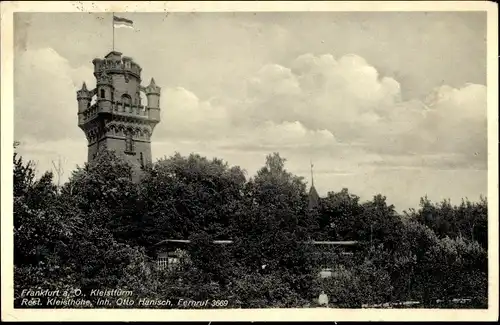 Ak Frankfurt an der Oder, Kleisturm, Rest. Kleisthöhe