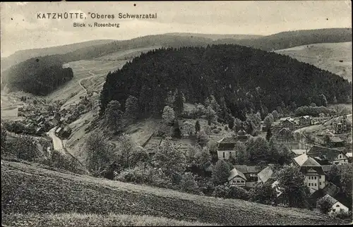 Ak Katzhütte im Schwarzatal, Blick vom Rosenberg