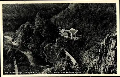 Ak Bad Blankenburg in Thüringen, Schwarzatal, Wald-Hotel Waidmannsheil