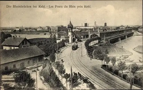 Ak Kehl am Rhein, Rheinbrücken