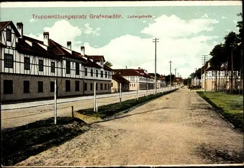 Ak Grafenwöhr in Bayern, Truppenübungsplatz, Ludwigstraße