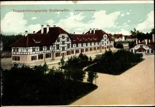 Ak Grafenwöhr Oberpfalz, Truppenübungsplatz, Artillerie Kaserne