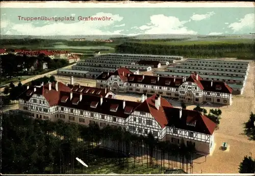Ak Grafenwöhr in der Oberpfalz Bayern, Truppenübungsplatz, Gebäude