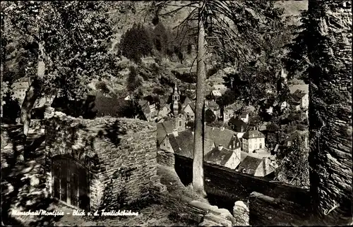 Ak Monschau Montjoie in der Eifel, Blick v. d. Freilichtbühne