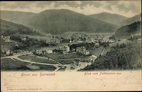 Ak Bad Herrenalb im Schwarzwald, Blick vom Falkenstein aus