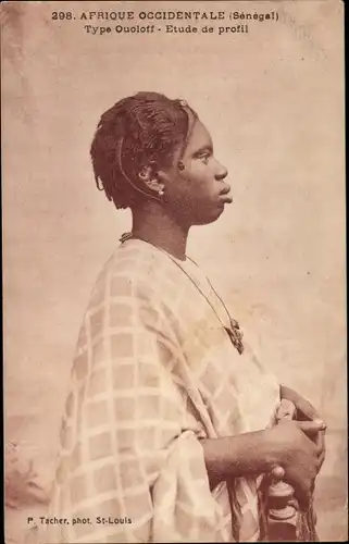 Ak Senegal, Afrique Occidentale, Type Ouoloff, Etude de profil
