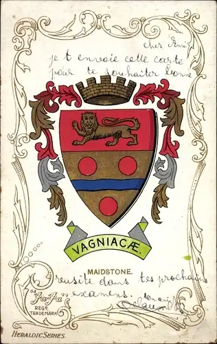 Wappen Ak Maidstone Kent England, Vagniacae