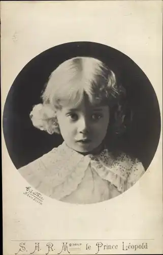 Ak Prinz Leopold von Belgien, Portrait