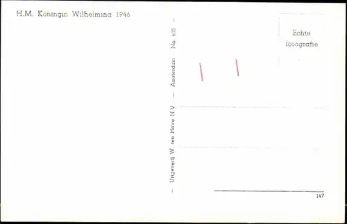Ak Königin Wilhelmina der Niederlande, 1946, Buch
