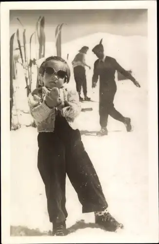 Ak Prinzessin Margriet der Niederlande, April 1947, Skiurlaub Schweiz