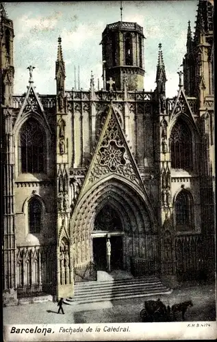Ak Barcelona Katalonien Spanien, Fachada de la Catedral