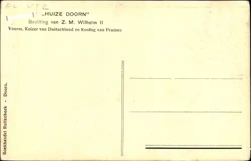 Ak Doorn Utrecht Niederlande, Huize, Bezitting van Z.M. Wilhelm II