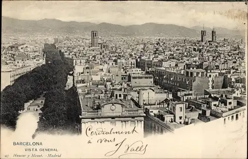 Ak Barcelona Katalonien Spanien, Vista General
