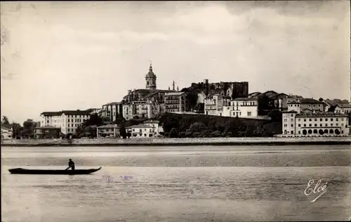 Ak Hondarribia Fuenterrabia Baskenland, la Bidassoa vista de Hendaya